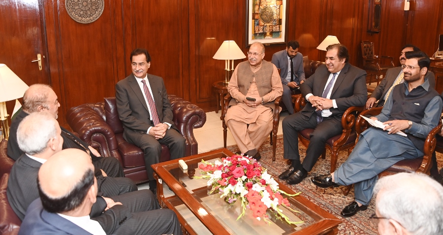 Islamabad 04.04.2024: Speaker National Assembly Sardar Ayaz Sadiq in a meeting with Iranian Parliamentary Delegation at Parliament House