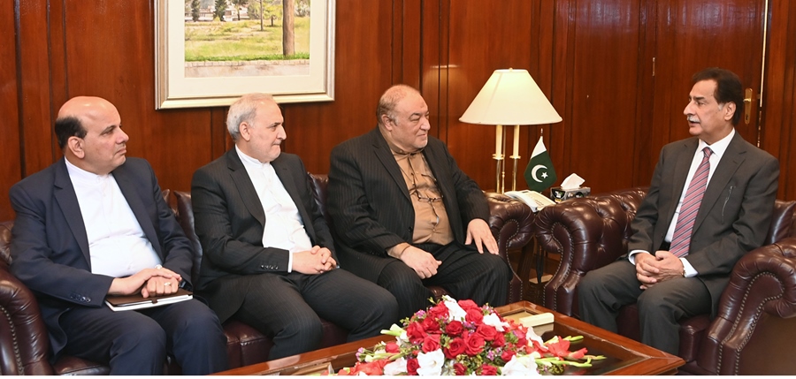 Islamabad 04.04.2024: Speaker National Assembly Sardar Ayaz Sadiq in a meeting with Iranian Parliamentary Delegation at Parliament House