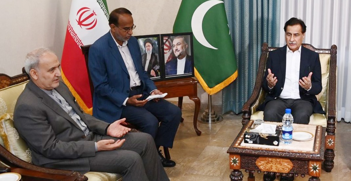 Speaker National Assembly Sardar Ayaz Sadiq visiting the Iranian Embassy to Offer Condolence on the Demise of Iranian President Ebrahim Raisi and other High Ranking Iranian Officials.