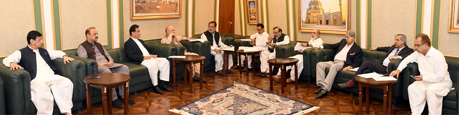 Islamabad 06.06.2024: Speaker NA Sardard Ayaz Sadiq in a meeting with Party Whips/Parliamentary Leaders at Parliament House