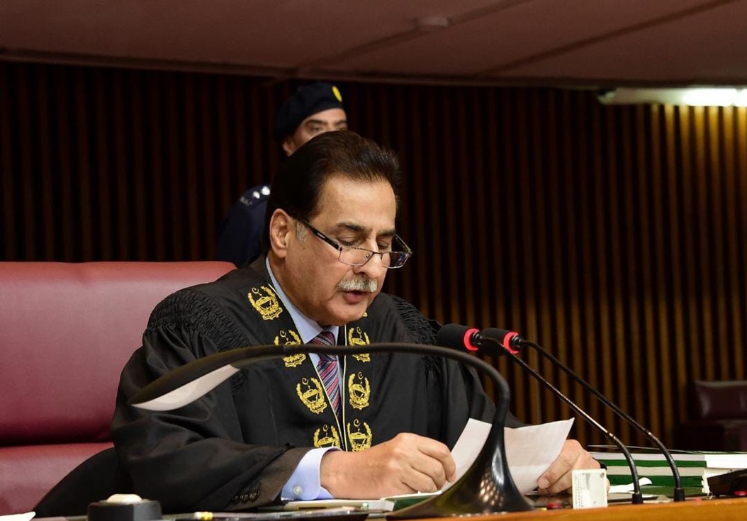 Islamabad 22.06.2024: Speaker National Assembly Sardar Ayaz Sadiq moved the Suspension motion of MNA Sana Ullah Khan Mastikhel at Parliament House.
