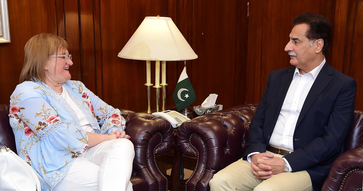 Islamabad 26.07.2024: Ambassador of Italy Mrs. Marilina Armellin called on Speaker National Assembly Sardar Ayaz Sadiq at Parliament House.