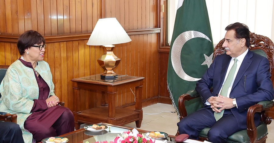 Islamabad 30.07.2024: Secretary General Commonwealth Rt. Hon. Patricia Scotland KC called on Speaker National Assembly Sardar Ayaz Sadiq at Parliament House