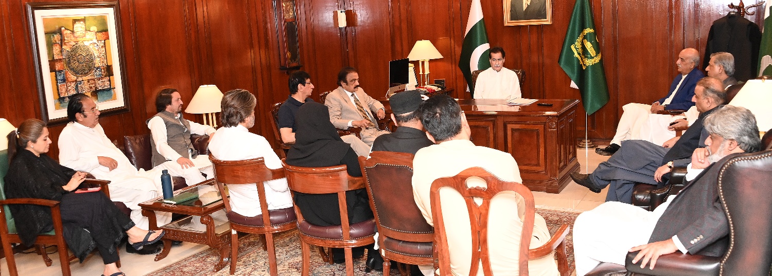 Islamabad 10.09.2024: Speaker National Assembly Sardar Ayaz Sadiq presiding over the meeting of Treasury & Opposition Members in National Assembly at Parliament House.