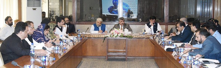 Islamabad 12.09.2024: Deputy Speaker N.A Syed Ghulam Mustafa Shah presiding over the meeting over the meeting of House & Library committee of the National Assembly at Parliament House