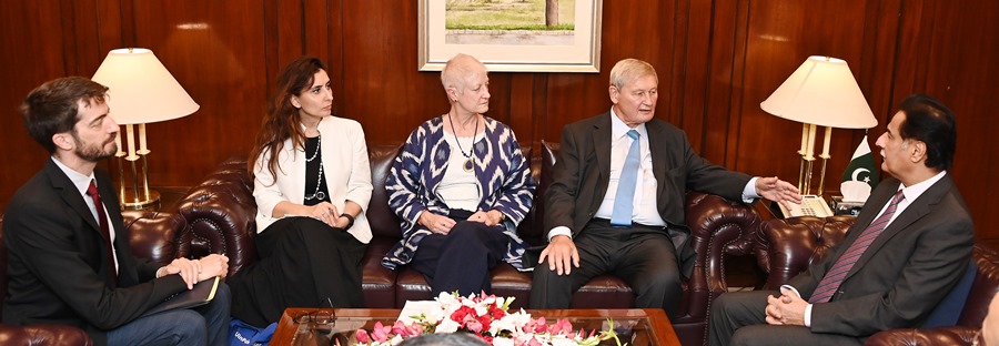 Islamabad 13.09.2024: Speaker N.A Sardar Ayaz Sadiq in a meeting with European delegation led by Ambassador Frans Van Daele, Special Envoy for Freedom of Religion and Belief along-with Ambassador of the European Union to Pakistan Dr. Riina Kionka at Parliament House