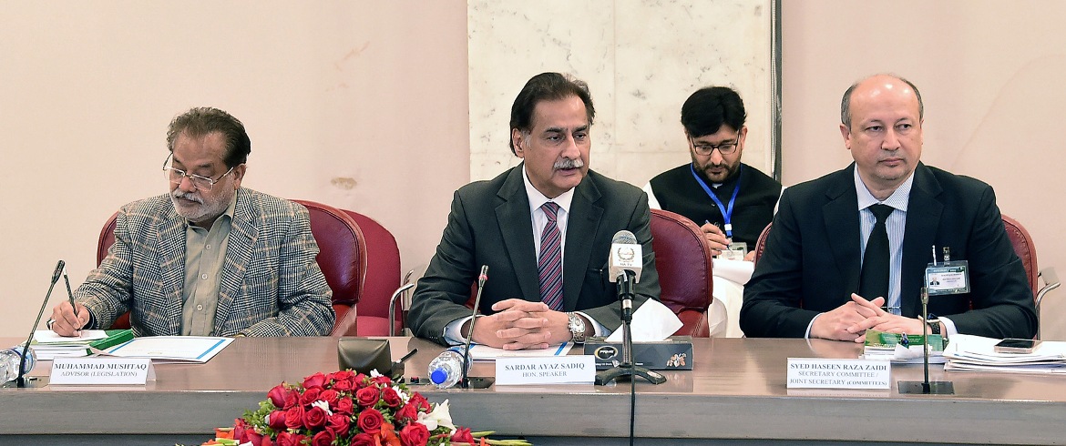 Islamabad 02.01. 2025: Speaker National Assembly Sardar Ayaz Sadiq chairing 2nd meeting on negotiations between Treasury and Opposition at Parliament House