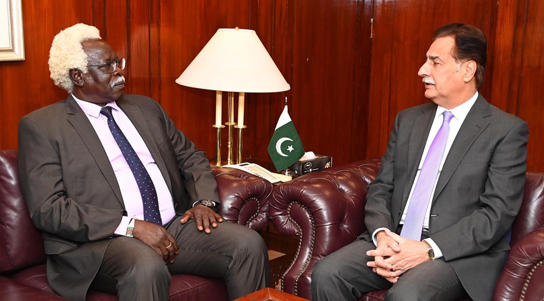 Islamabad 21.01.2025:Deputy Speaker Transitional National Legislation Assembly of South Sudan Mr. Kornelio Kon Ngu Akuck called on Speaker National Assembly Sardar Ayaz Sadiq at Parliament House