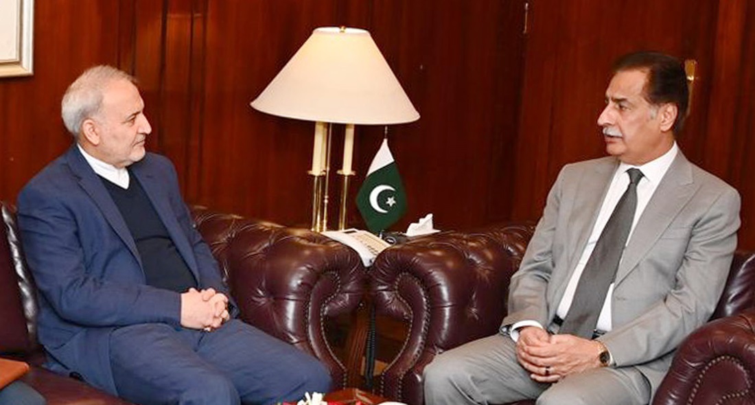 Islamabad 28.01.2025: Ambassador of Iran Mr. Reza Amiri-Moghaddam called on Speaker National Assembly Sardar Ayaz Sadiq at Parliament House.