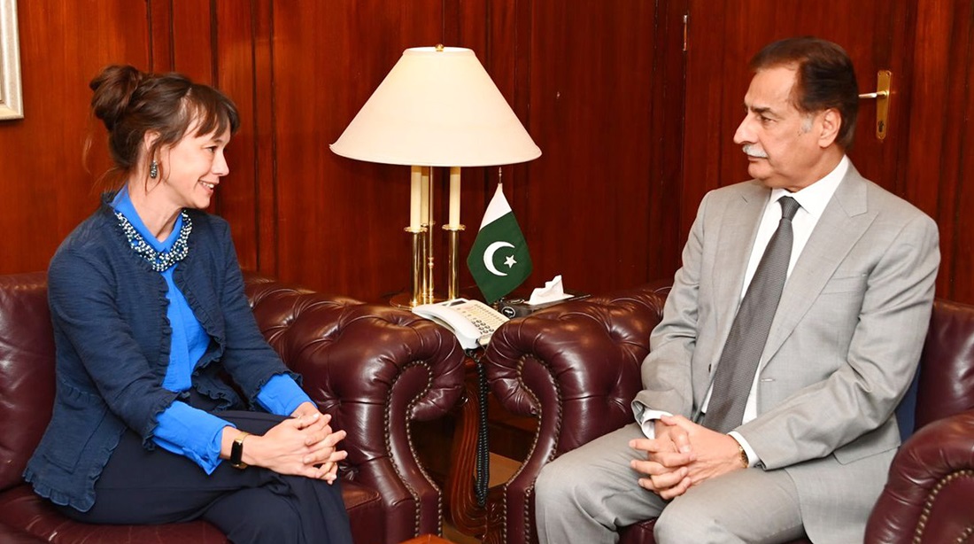 Islamabad 28.01.2025: Ambassador of Sweden Ms. Alexandra Berg von Linde called on Speaker National Assembly Sardar Ayaz Sadiq at Parliament House.