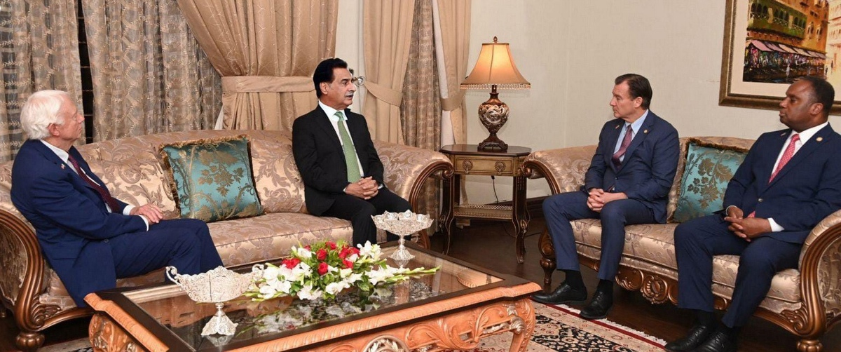 Islamabad 13.04.2025: Speaker National Assembly Sardar Ayaz Sadiq in a meeting with United States Congressional Delegation.