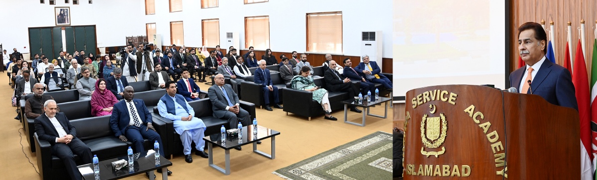 Islamabad 15.04.2025: Speaker National Assembly Sardar Ayaz Sadiq addressing the participants of Passing out ceremony of the 44th Specialized Diplomatic Course for FSP Officers  