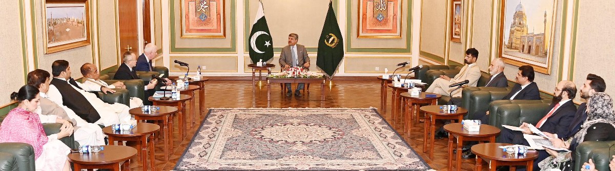 Islamabad 23.04.2025: Acting Speaker National Assembly Syed Ghulam Mustafa Shah in a meeting with delegation from the International Trade Union Confederation (ITUC) led by Mr. Luc Triangle General Secretary & Mr. Shoya Yoshida Regional General Secretary Asia-Pacific at Parliament House.