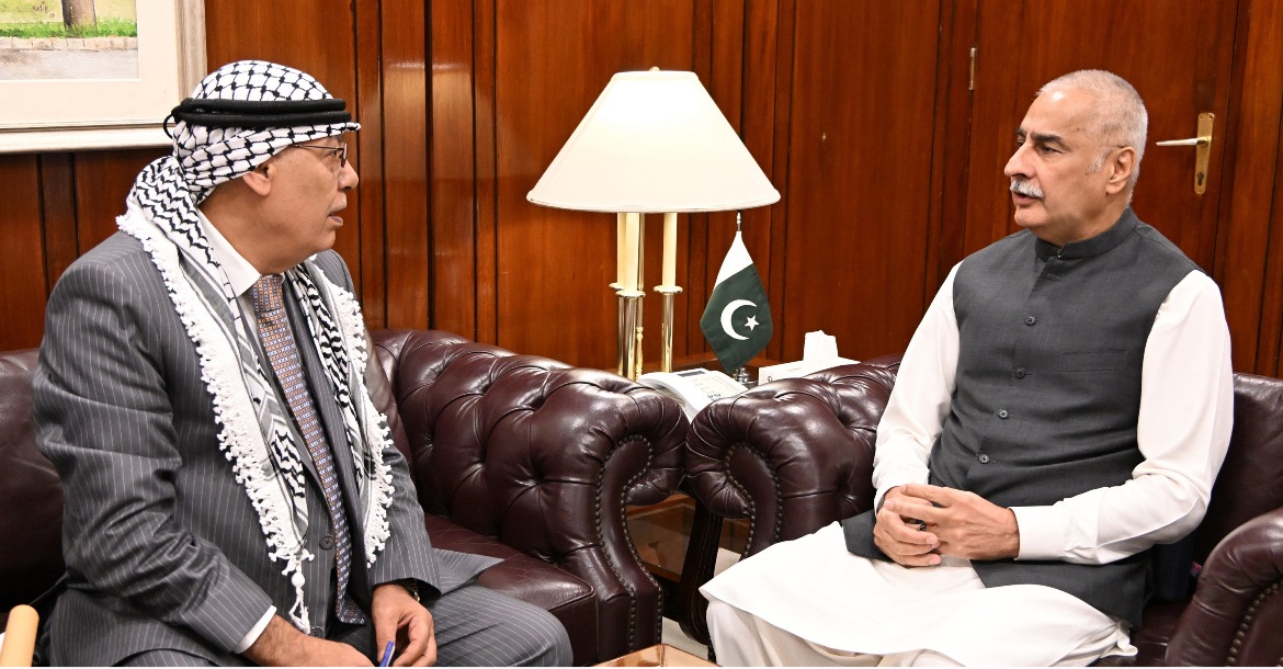 Islamabad 25.06.2025: Ambassador of Palestine Dr. Zuhair Mohammad Hamdallah Zaid called on Speaker National Assembly Sardar Ayaz Sadiq at Parliament House