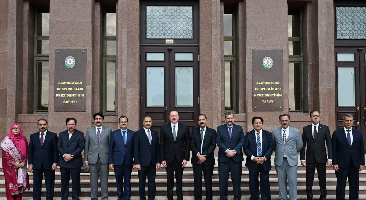 Baku 7th July 2025: Pakistan’s Parliamentary Delegation led by Speaker National Assembly, Sardar Ayaz Sadiq visited the President House of the Republic of Azerbaijan.