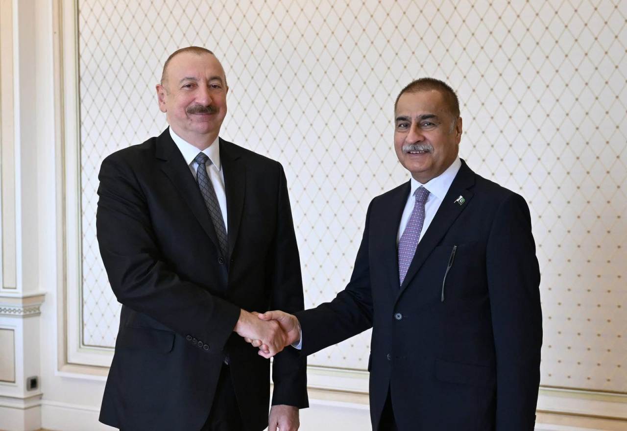 Baku 7th July 2025: Speaker National Assembly, Sardar Ayaz Sadiq called on the President of Azerbaijan, Mr. Ilham Aliyev in Baku, Azerbaijan