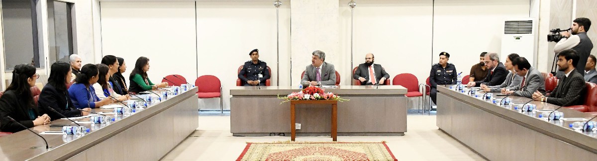 Islamabad 19.08.2025: Deputy Speaker National Assembly Syed Ghulam Mustafa Shah in a meeting with Parliamentary delegation from Federal Democratic Republic of Nepal at Parliament House