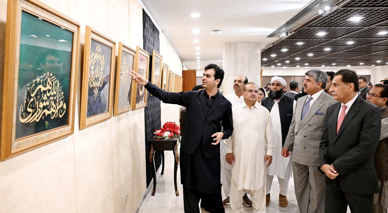 Islamabad 01.09.2025 Speaker National Assembly Sardar Ayaz Sadiq inaugurating Calligraphy Exhibition in-connection to celebrate the Eid Milad-un-Nabi (SAW) at  Parliament House