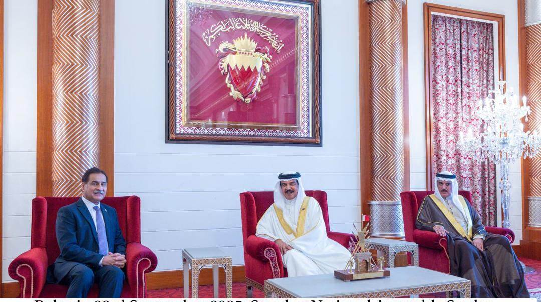Bahrain 23rd September 2025: Speaker National Assembly Sardar Ayaz Sadiq called on the King of Bahrain, Hamad bin Isa Al Khalifa at Safriya Palace, Bahrain