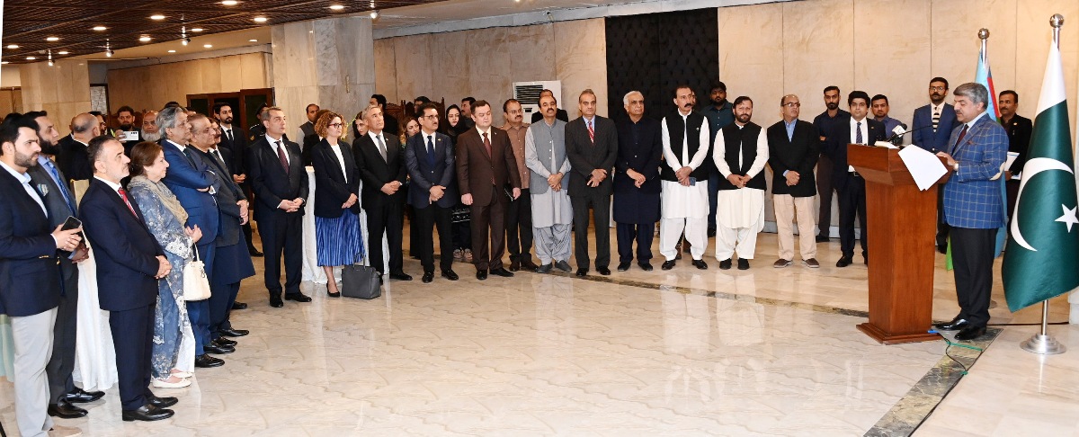 Islamabad: 09.10.2025: Deputy Speaker National Assembly Syed Ghulam Mustafa Shah addressing the participants of Launch ceremony of the Book “The History of Patriotic War: Personality Factor” jointly organized by the National Assembly of Pakistan and the Embassy of Azerbaijan at the Parliament House.