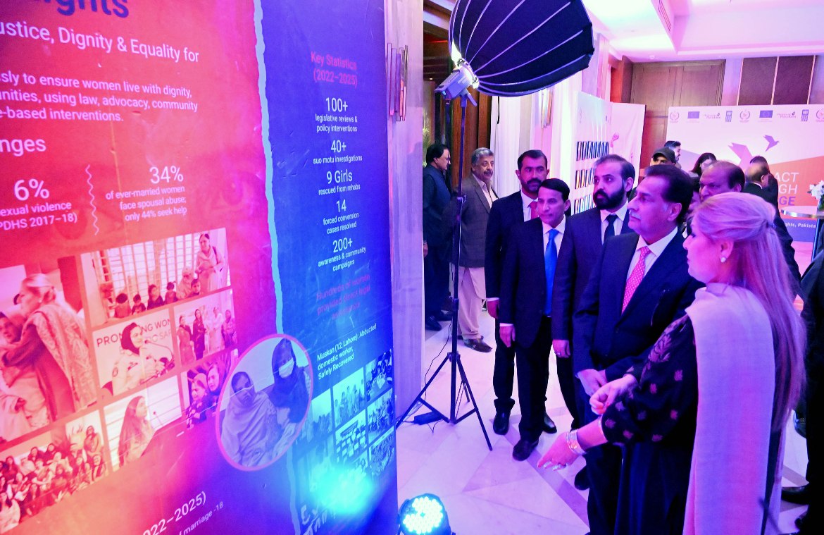Islamabad 25.11.2025: Speaker National Assembly Sardar Ayaz Sadiq witnessing the Photo Exhibition of National Commission on Human Rights event on "Impact Through Courage"