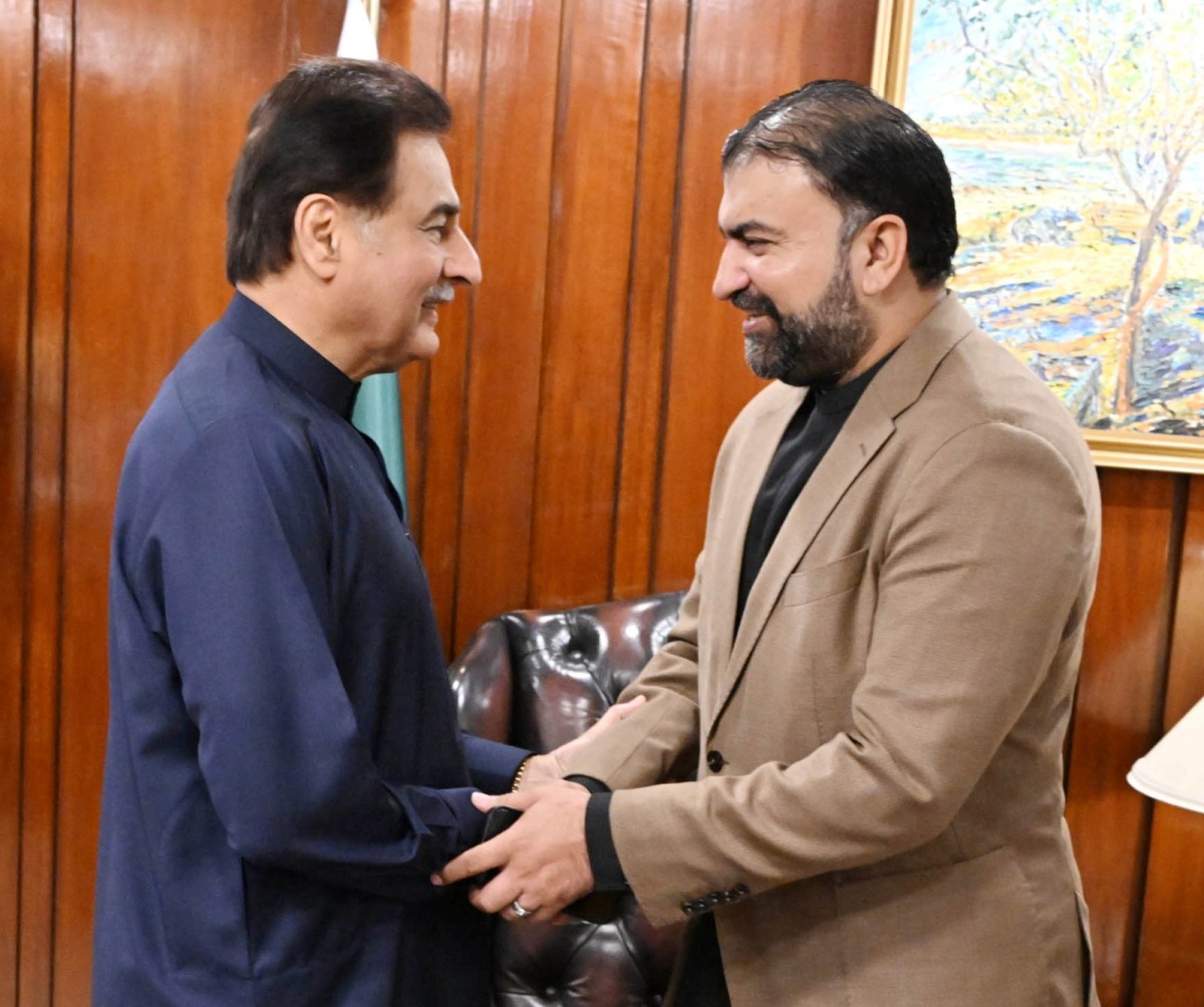 Islamabad 26.11.2025:Speaker National Assembly Sardar Ayaz Sadiq receiving Chief Minister Balochistan Mr. Sarfraz Bugti at Parliament House.