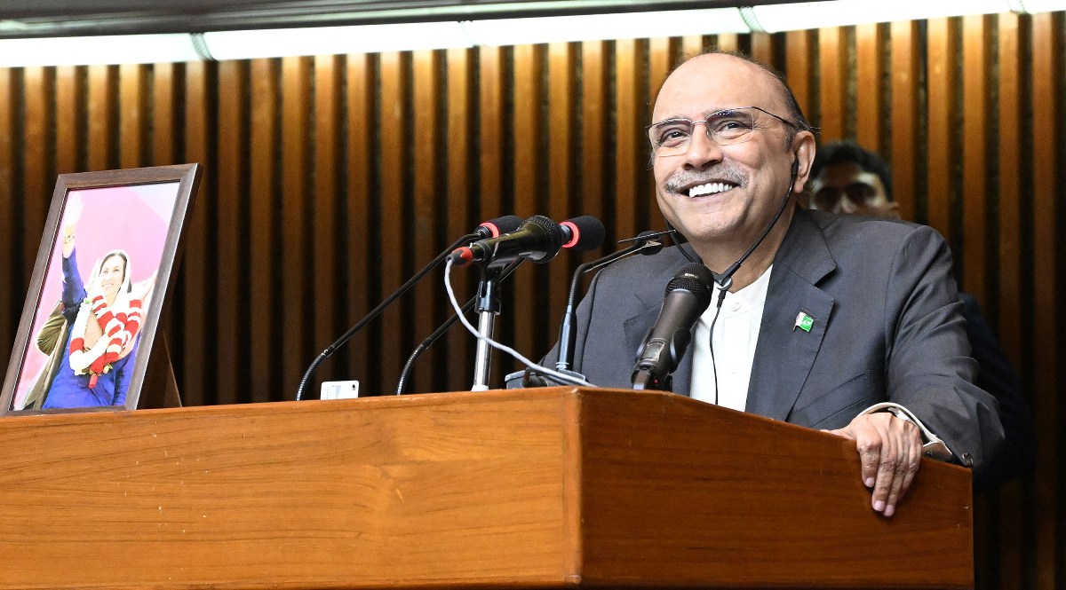 Islamabad 02.03.2026: President of Islamic Republic of Pakistan Asif Ali Zardari addressing the Joint Sitting of Parliament.