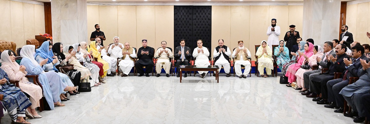 Islamabad 12.05.2026: Speaker National Assembly Sardar Ayaz Sadiq along with members National Assembly offering Fateh for the departed soul of the Young Son of Ijaz Hussain Jakhrani, MNA at Parliament House.