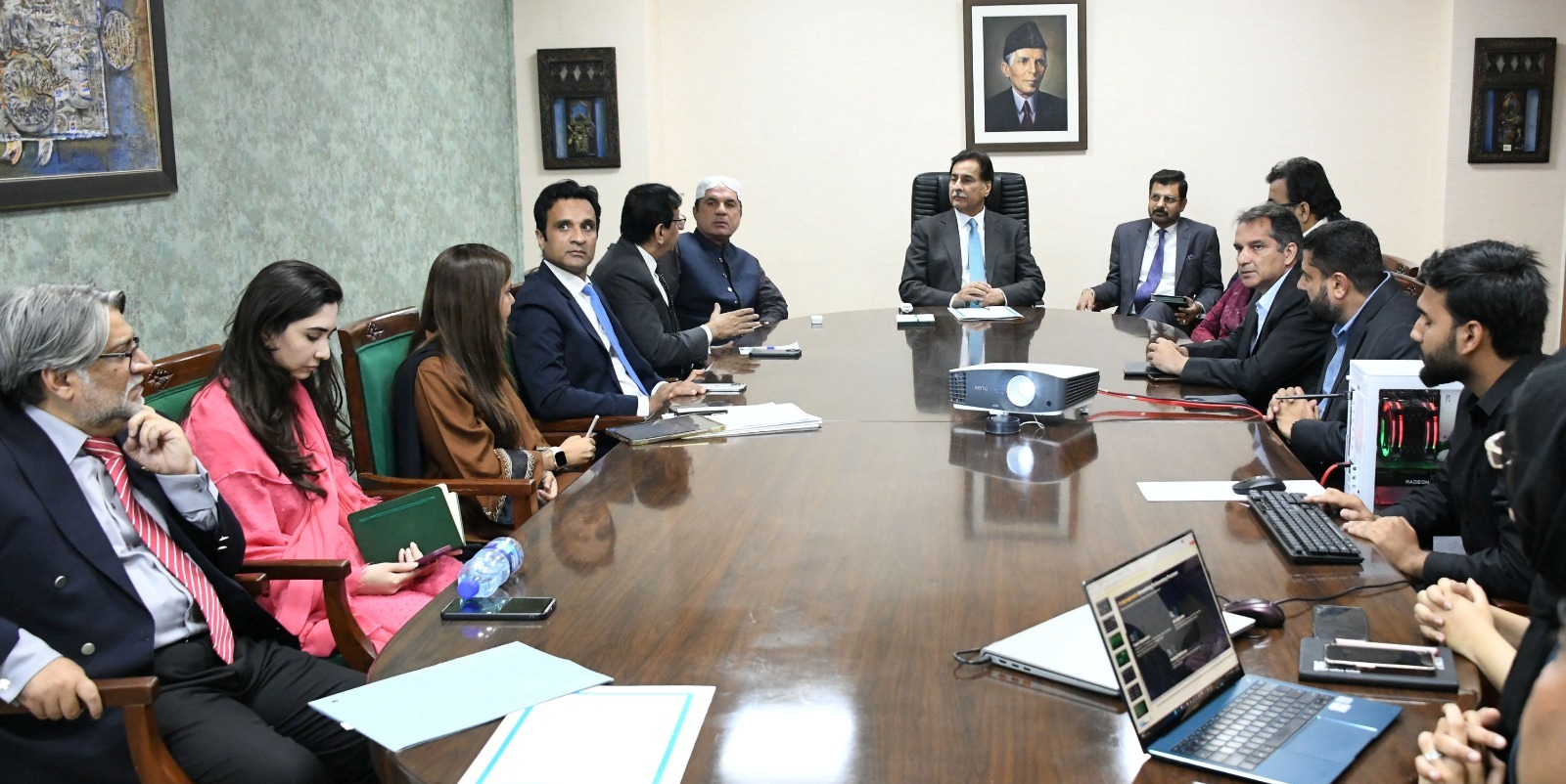 Islamabad 13.05.2026: Speaker National Assembly Sardar Ayaz Sadiq chairing the meeting regarding AI enabled Parliament at Parliament House