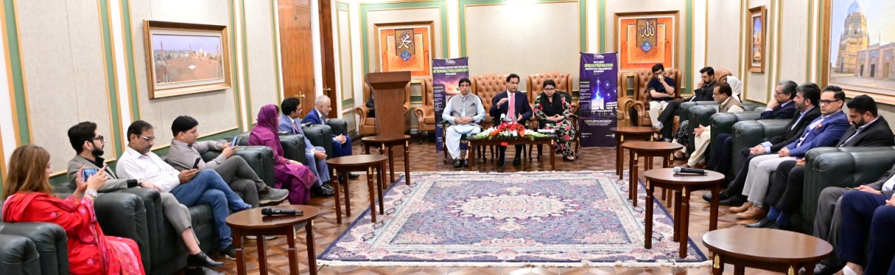 Islamabad 19.05.2026: Speaker National Assembly Sardar Ayaz Sadiq launching the first AI-enabled National Assembly during the soft launch ceremony at Parliament House.