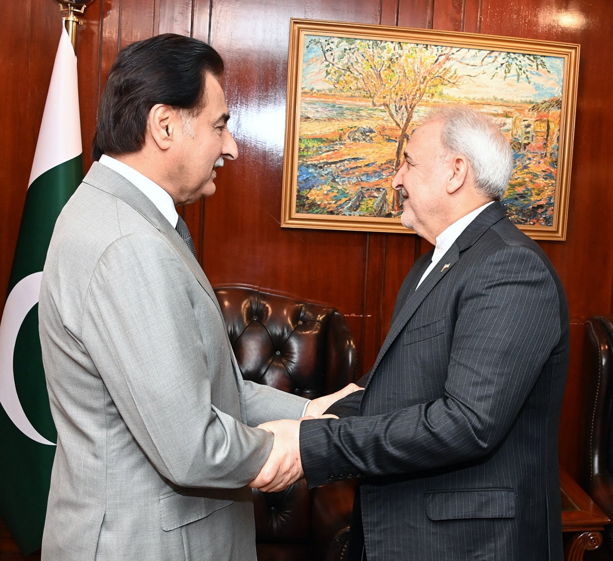 Islamabad 15.06.2026: Speaker National Assembly Sardar Ayaz Sadiq receiving Ambassador of Iran Dr. Reza Amiri-Moghadam at Parliament House.