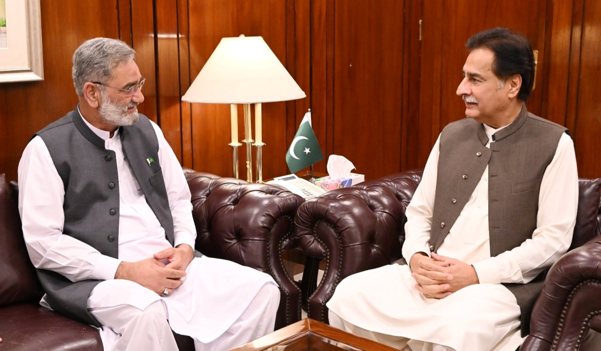 Islamabad 17.08.2026:Speaker Provincial Assembly of KPK Babar Saleem Swati called on Speaker National Assembly Sardar Ayaz Sadiq at Parliament House.