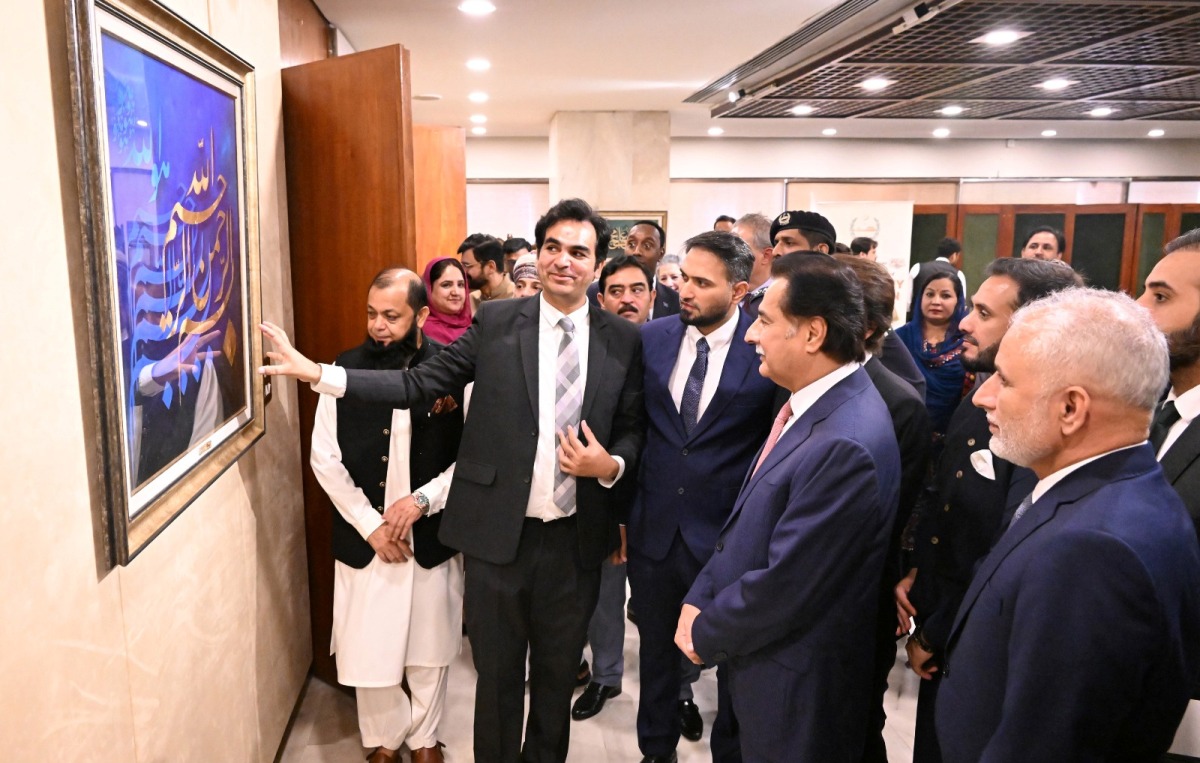 Islamabad 24.08.2026: Speaker National Assembly Sardar Ayaz Sadiq viewing the Calligraphy Exhibition in-connection to celebrate the Eid Milad-un-Nabi (SAW) at Parliament House.