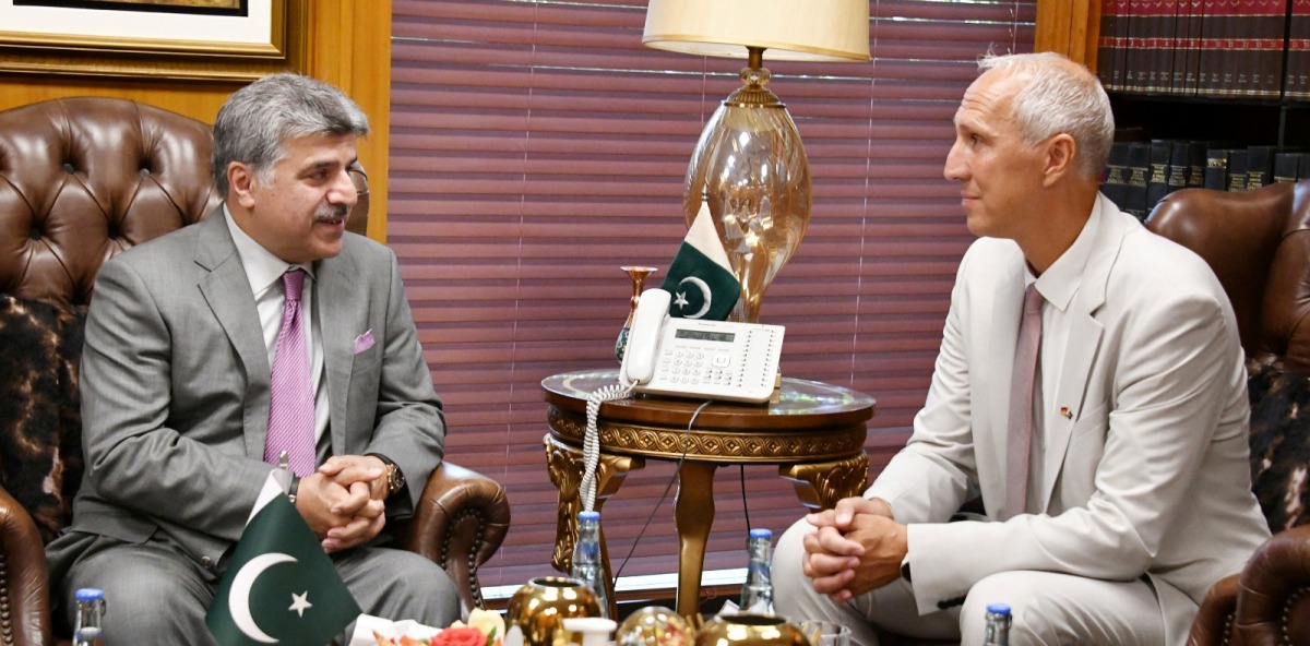 Islamabad 01.09.2026: Member of the German Bundestag (Parliament) Mr. Christoph Schmid called on Deputy Speaker National Assembly Syed Ghulam Mustafa Shah at Parliament House.